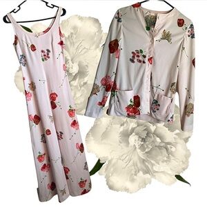 Floral Pink Dress and Cardigan Set